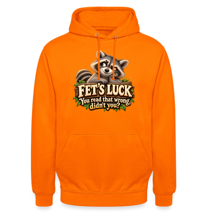 CityShirts - Hoodie - Fet’s Luck – You read that wrong, didn’t you? - CS003 - orange