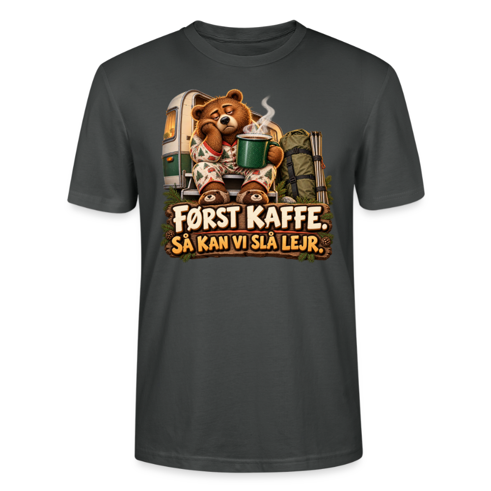 CityShirts - T-shirt - Først kaffe – Så kan vi slå lejr - CS043 - charcoal