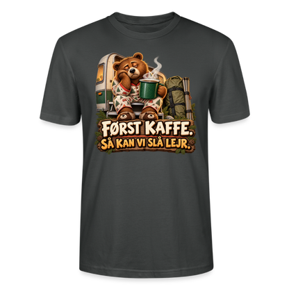 CityShirts - T-shirt - Først kaffe – Så kan vi slå lejr - CS043 - charcoal