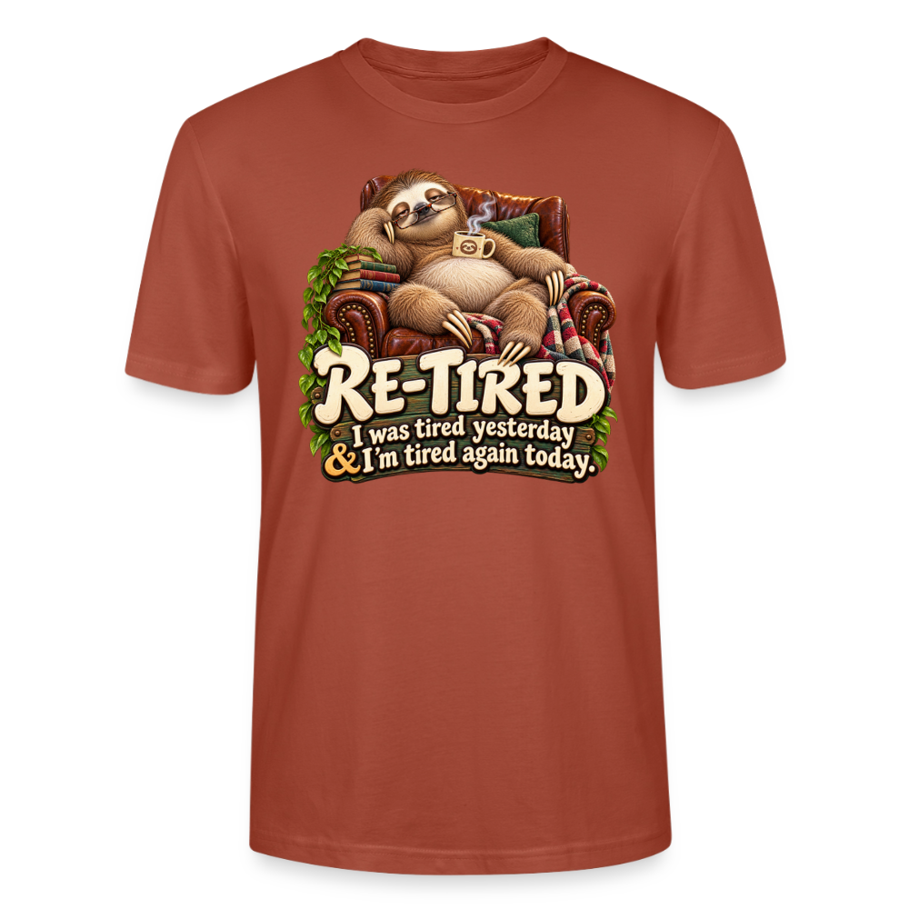 CityShirts - T-shirt - Re-tired – Tired again today - CS009 - terrakotta