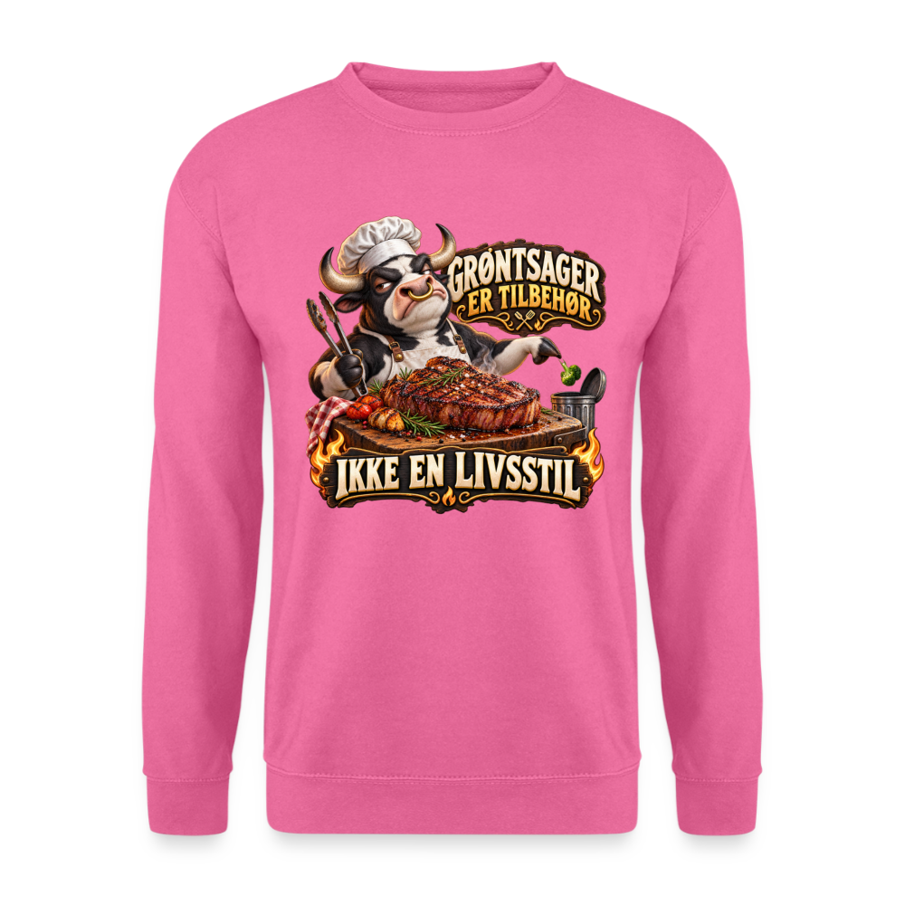 CityShirts - Sweatshirt - Grøntsager er tilbehør – Ikke en livsstil - CS053 - pink