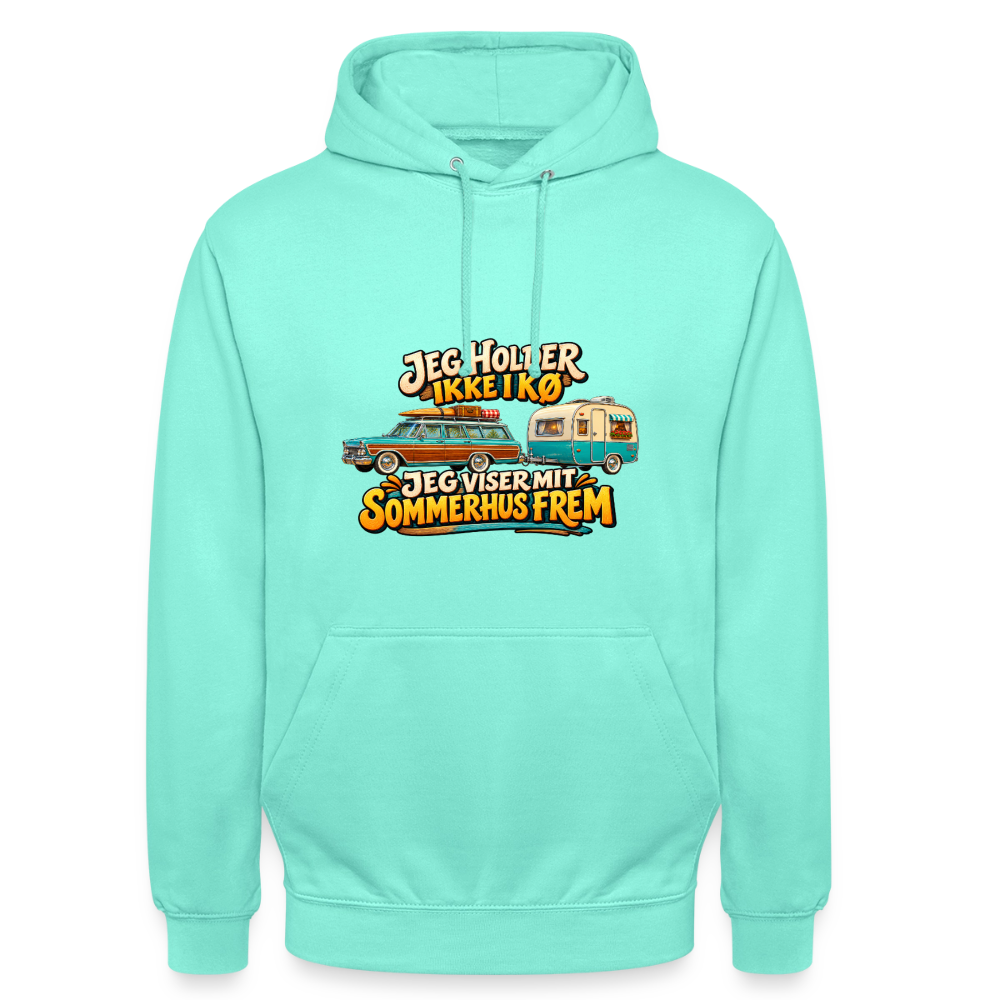 CityShirts - Hoodie - Jeg holder ikke i kø – Jeg viser mit sommerhus frem - CS034 - mint