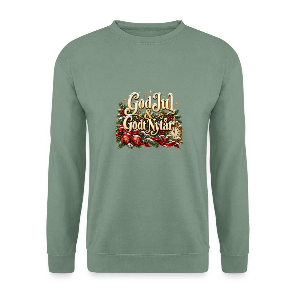 CityShirts - Sweatshirt - God Jul & Godt Nytår – jul og nytår - CS060 - grågrøn