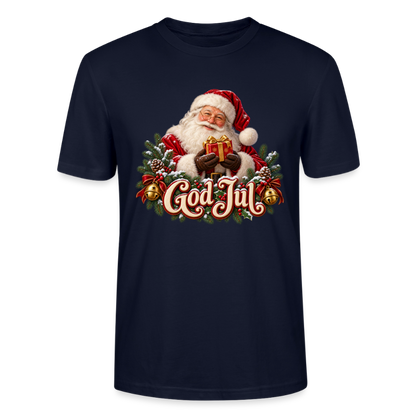 CityShirts - T-shirt - God Jul – klassisk julemand - CS058 - marineblå