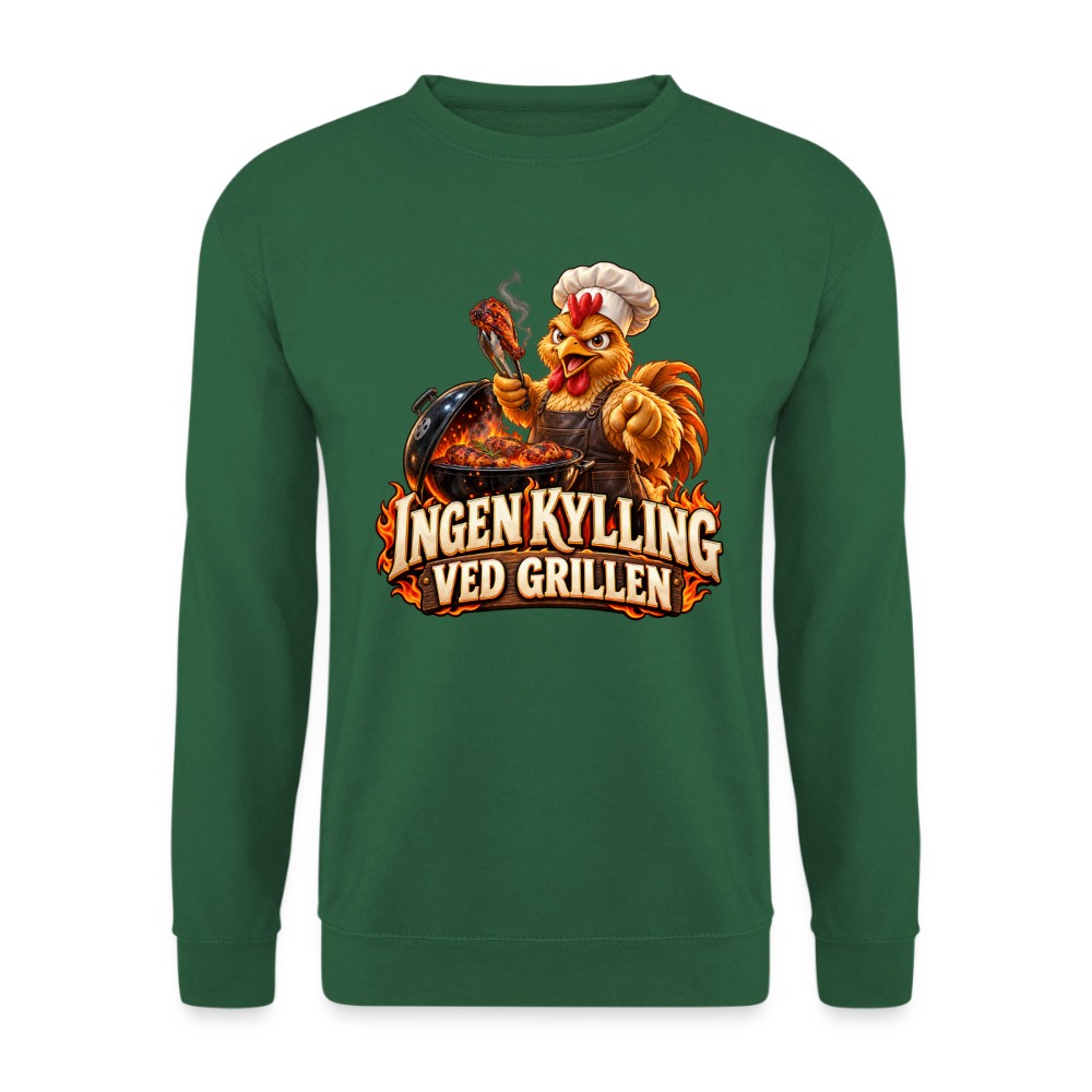 CityShirts - Sweatshirt - Ingen kylling ved grillen - CS054 - grøn