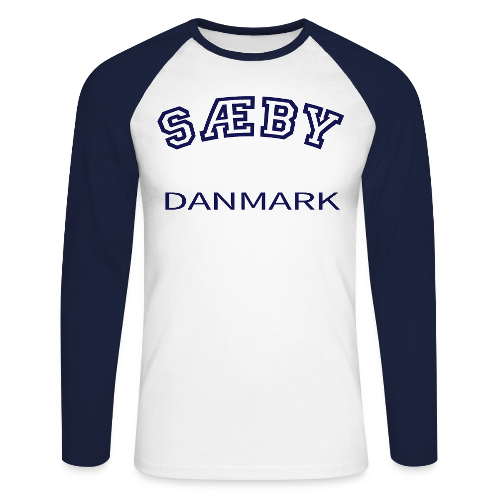 CityShirt - Baseball T-Shirt - Sæby - hvid/marineblå