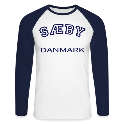 CityShirt - Baseball T-Shirt - Sæby - hvid/marineblå