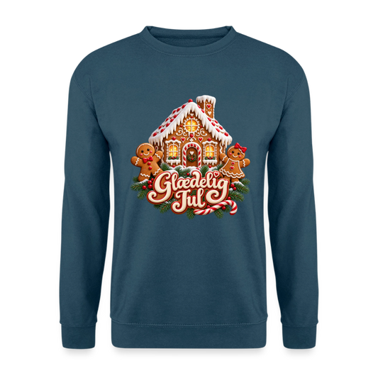 CityShirts - Sweatshirt - Glædelig Jul – peberkagehygge - CS067 - indigoblå