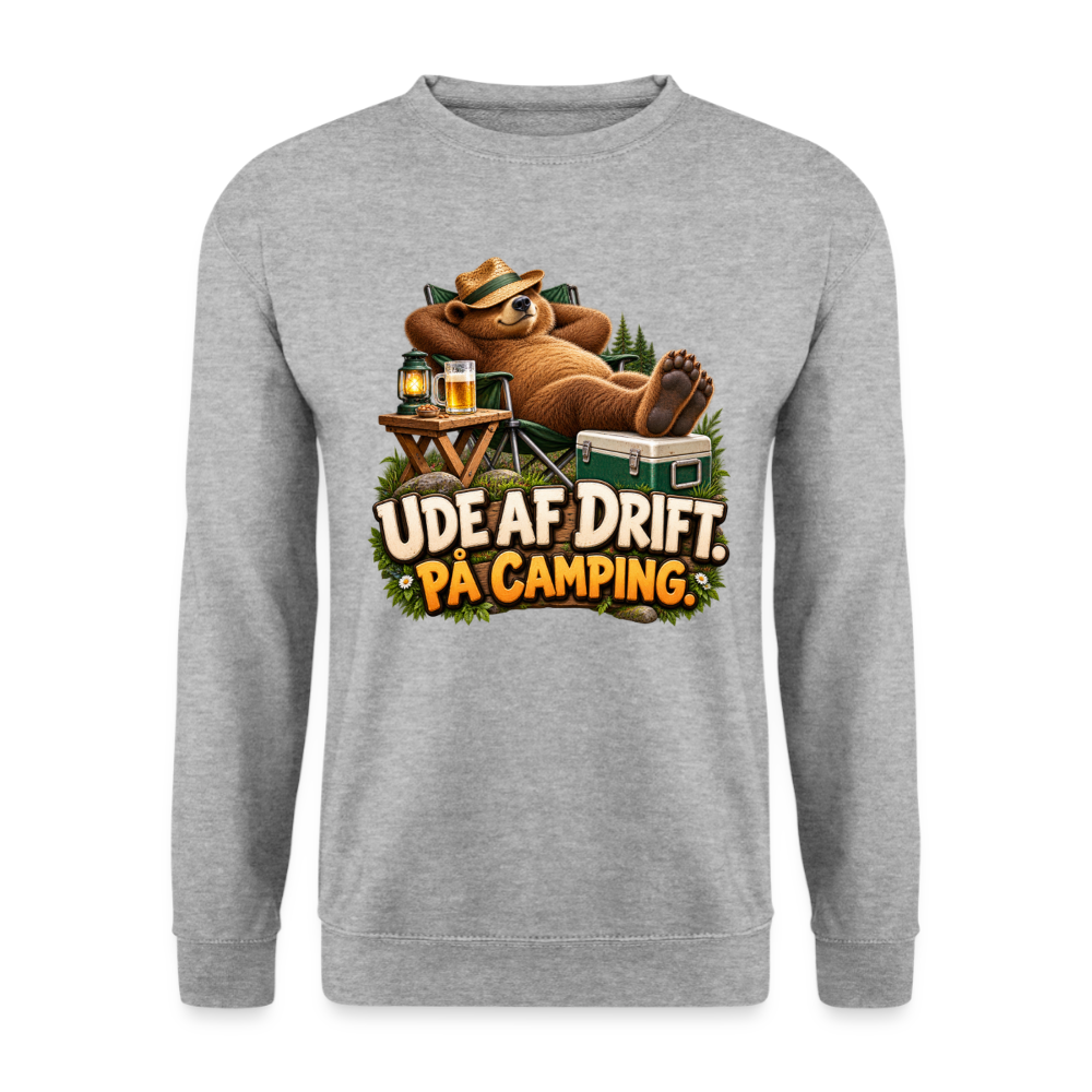 CityShirts - Sweatshirt - Ude af drift. På camping. - CS035 - hvidgrå meleret