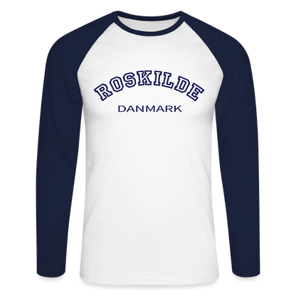 CityShirt - Baseball T-Shirt - Roskilde - hvid/marineblå