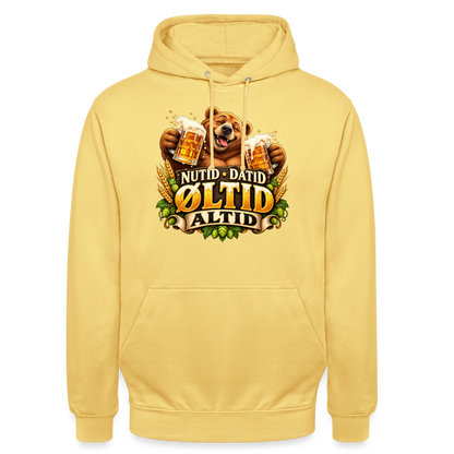 CityShirts - Hoodie - Nutid, datid, øltid – altid - CS006 - citrongul