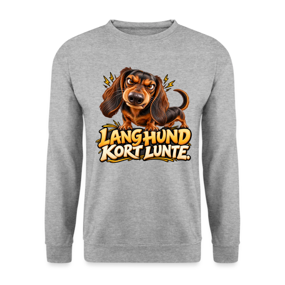 CityShirts - Sweatshirt - Lang Hund – Kort Lunte - CS026 - hvidgrå meleret