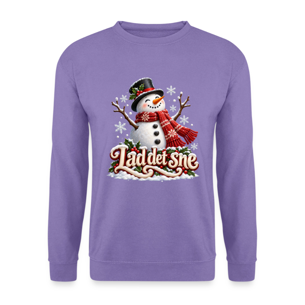 CityShirts - Sweatshirt - Lad det sne – snemand - CS064 - lavendel