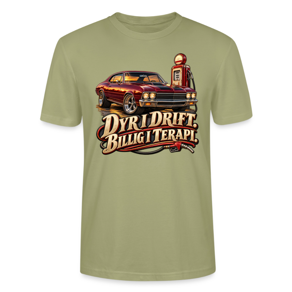 CityShirts - T-shirt - Dyr i drift. Billig i terapi. – V8 - CS029 - grågrøn