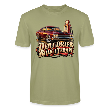 CityShirts - T-shirt - Dyr i drift. Billig i terapi. – V8 - CS029 - grågrøn