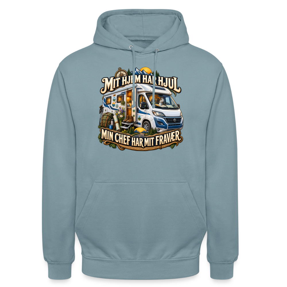 CityShirts - Hoodie - Mit hjem har hjul – Min chef har mit fravær - CS040 - gråblå