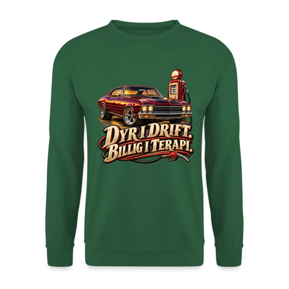 CityShirts - Sweatshirt - Dyr i drift. Billig i terapi. – V8 - CS029 - grøn
