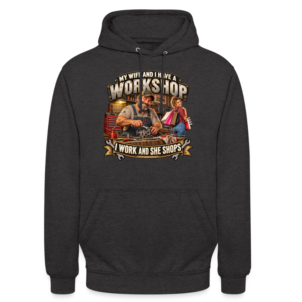 CityShirts - Hoodie - Workshop – I work and she shops - CS021 - charcoal