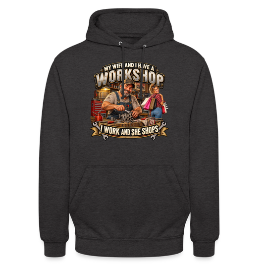 CityShirts - Hoodie - Workshop – I work and she shops - CS021 - charcoal