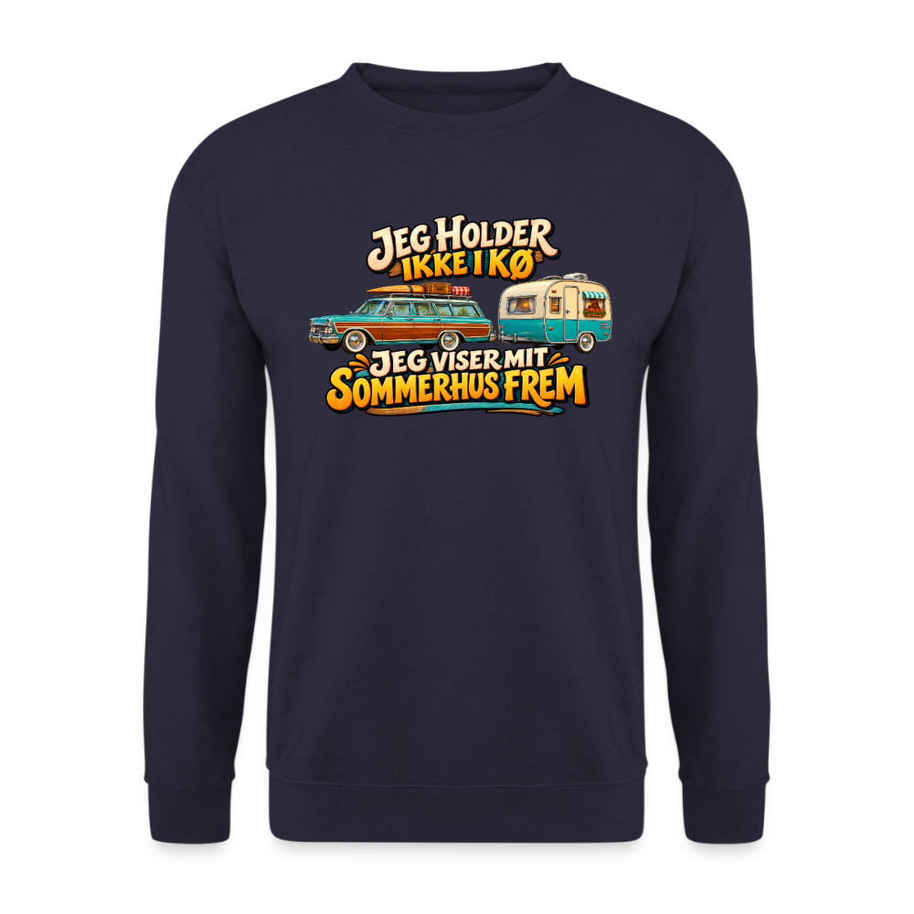 CityShirts - Sweatshirt - Jeg holder ikke i kø – Jeg viser mit sommerhus frem - CS034 - marineblå