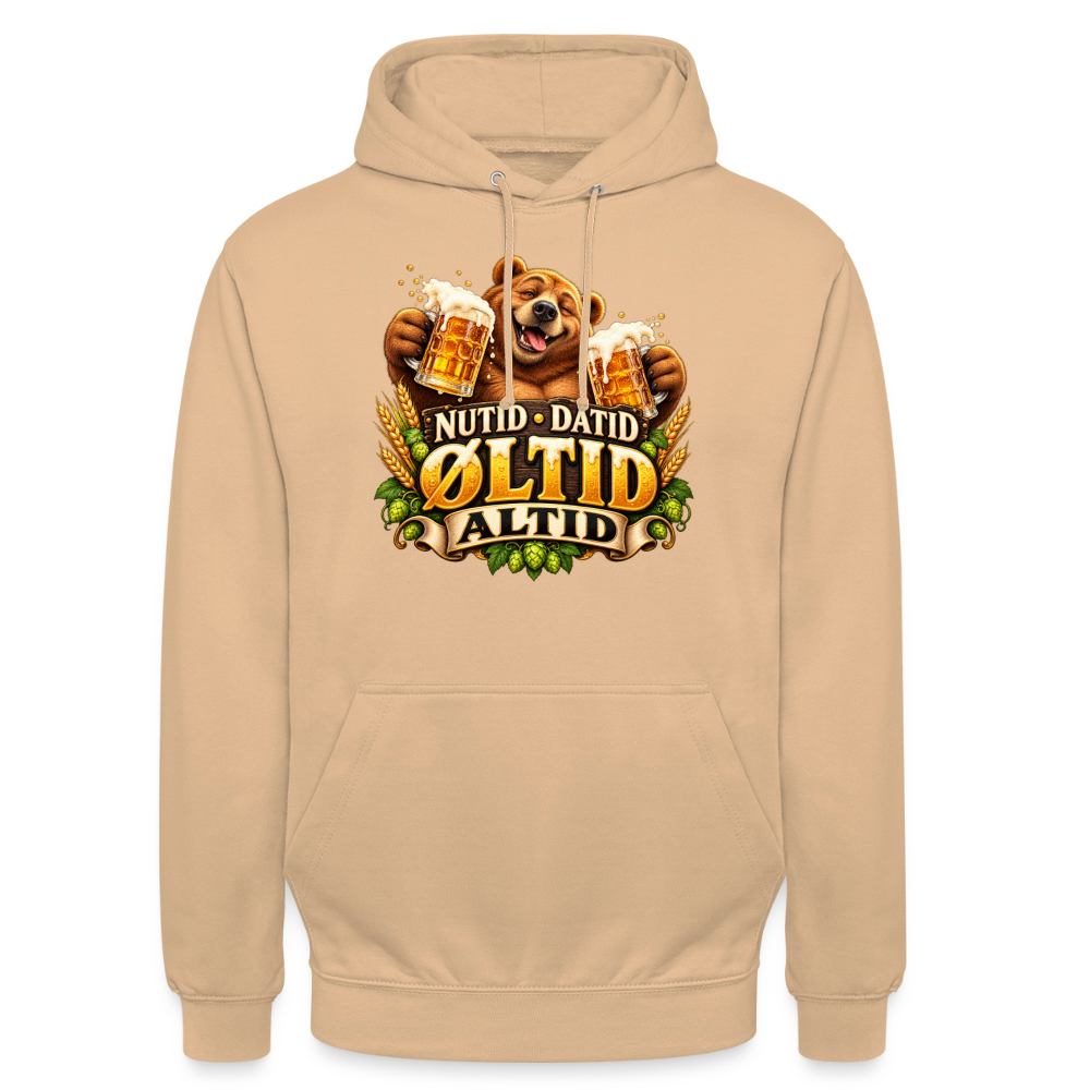CityShirts - Hoodie - Nutid, datid, øltid – altid - CS006 - fersken