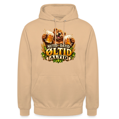 CityShirts - Hoodie - Nutid, datid, øltid – altid - CS006 - fersken