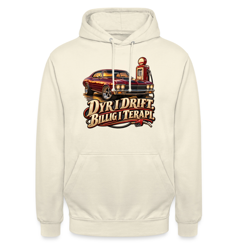 CityShirts - Hoodie - Dyr i drift. Billig i terapi. – V8 - CS029 - vaniljemilkshake