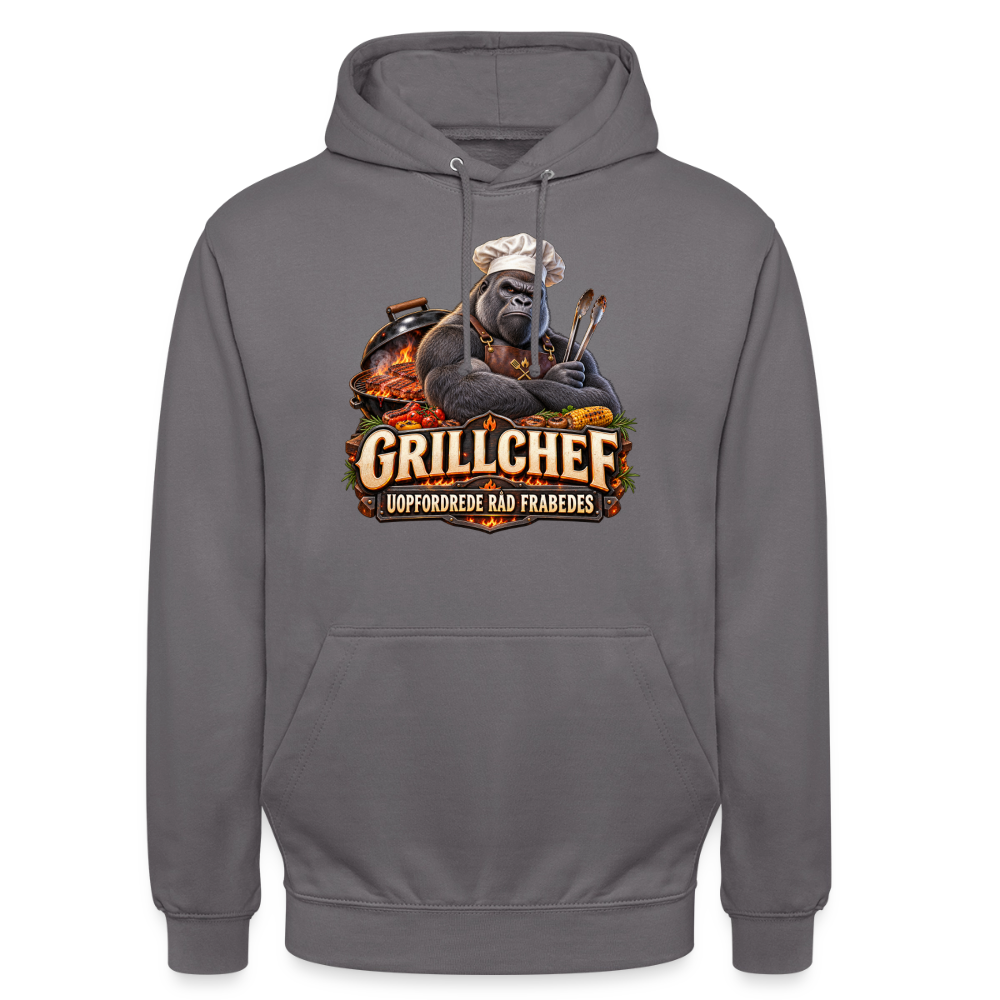 CityShirts - Hoodie - Grillchef – Uopfordrede råd frabedes - CS047 - mellemgrå