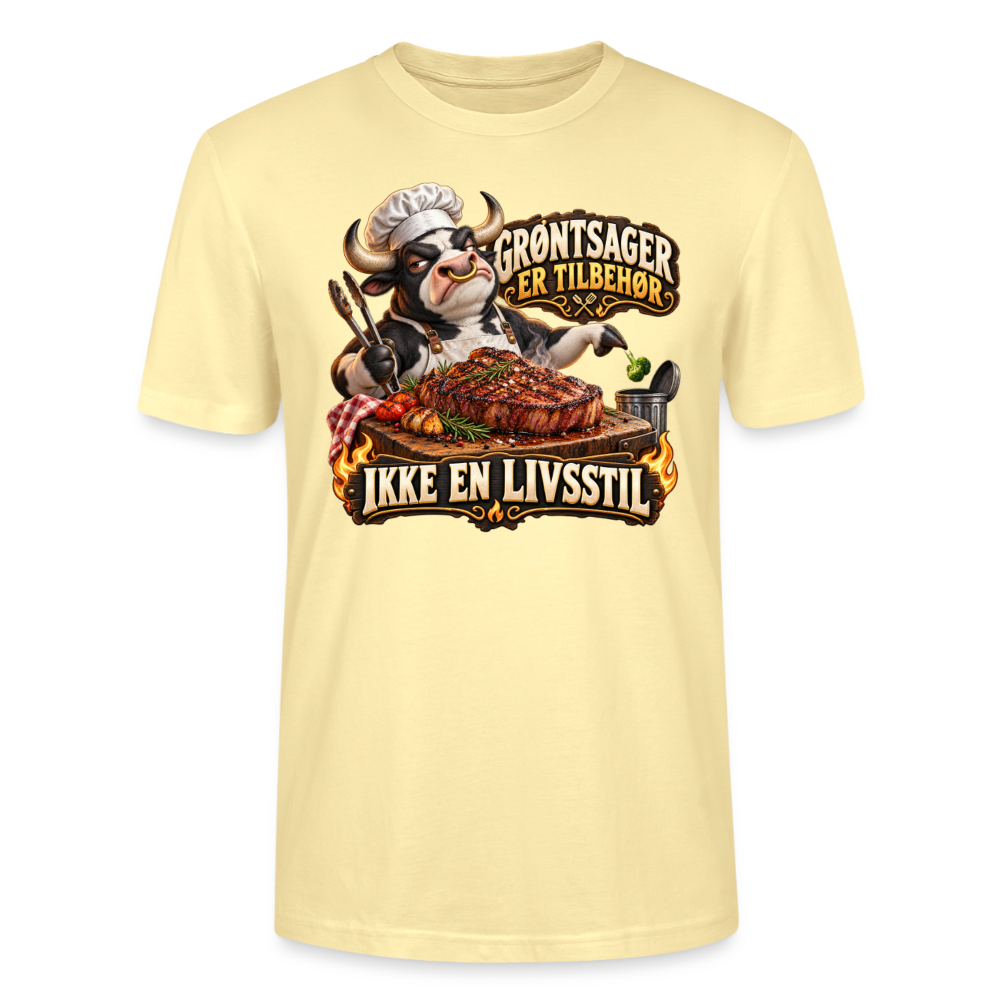CityShirts - T-shirt - Grøntsager er tilbehør – Ikke en livsstil - CS053 - cremefarvet