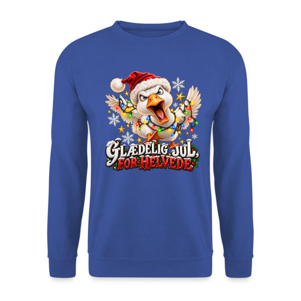 CityShirts - Sweatshirt - Glædelig jul, for helvede – julegås - CS025 - kongeblå
