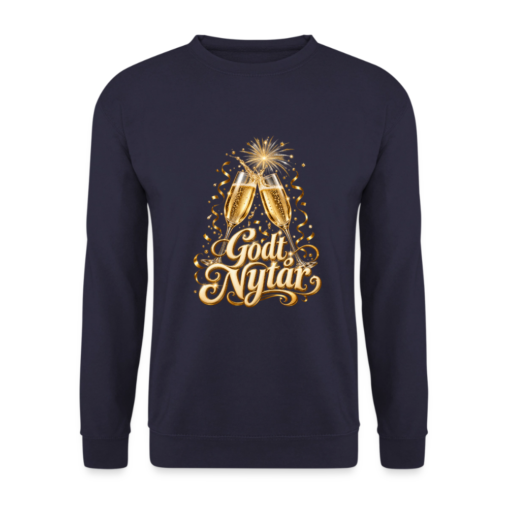 CityShirts - Sweatshirt - Godt Nytår – champagne og fyrværkeri - CS066 - marineblå