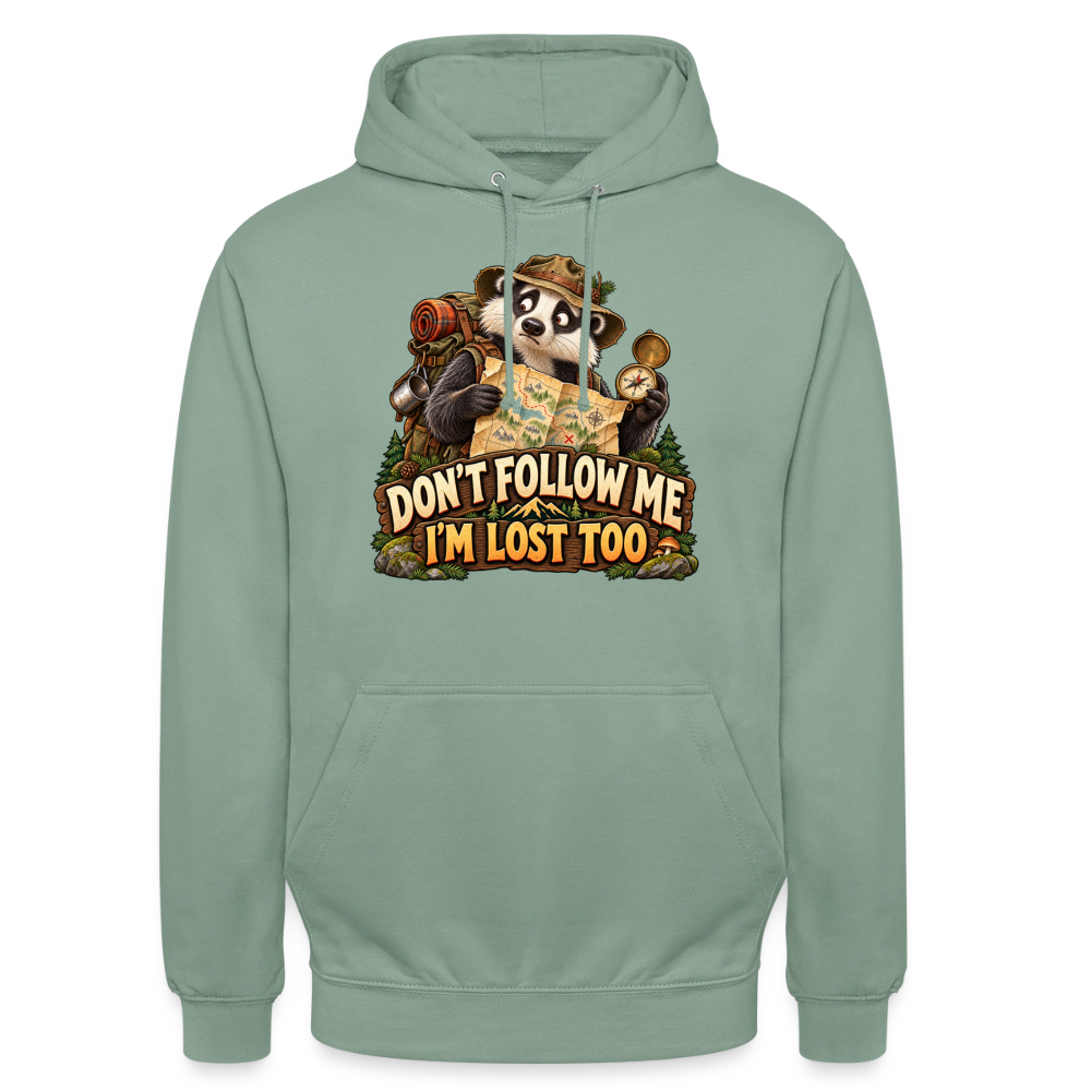 CityShirts - Hoodie - Don’t follow me – I’m lost too - CS019 - grågrøn