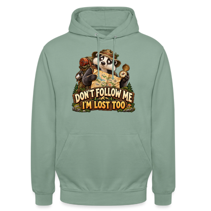 CityShirts - Hoodie - Don’t follow me – I’m lost too - CS019 - grågrøn