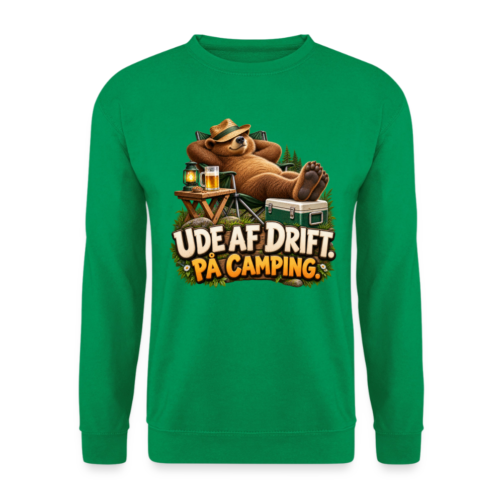CityShirts - Sweatshirt - Ude af drift. På camping. - CS035 - kelly grøn