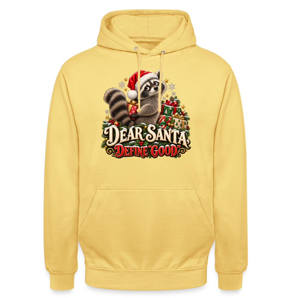 CityShirts - Hoodie - Dear Santa, define good – julevaskebjørn - CS028 - citrongul