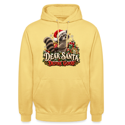 CityShirts - Hoodie - Dear Santa, define good – julevaskebjørn - CS028 - citrongul