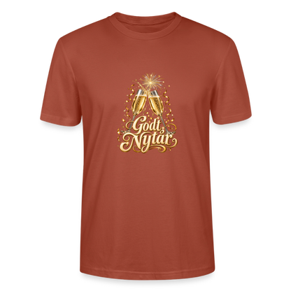 CityShirts - T-shirt - Godt Nytår – champagne og fyrværkeri - CS066 - terrakotta