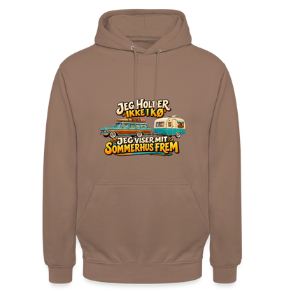 CityShirts - Hoodie - Jeg holder ikke i kø – Jeg viser mit sommerhus frem - CS034 - mokka