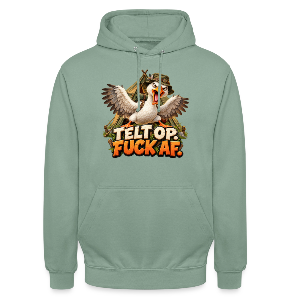 CityShirts - Hoodie - Telt op. Fuck af. - CS037 - grågrøn