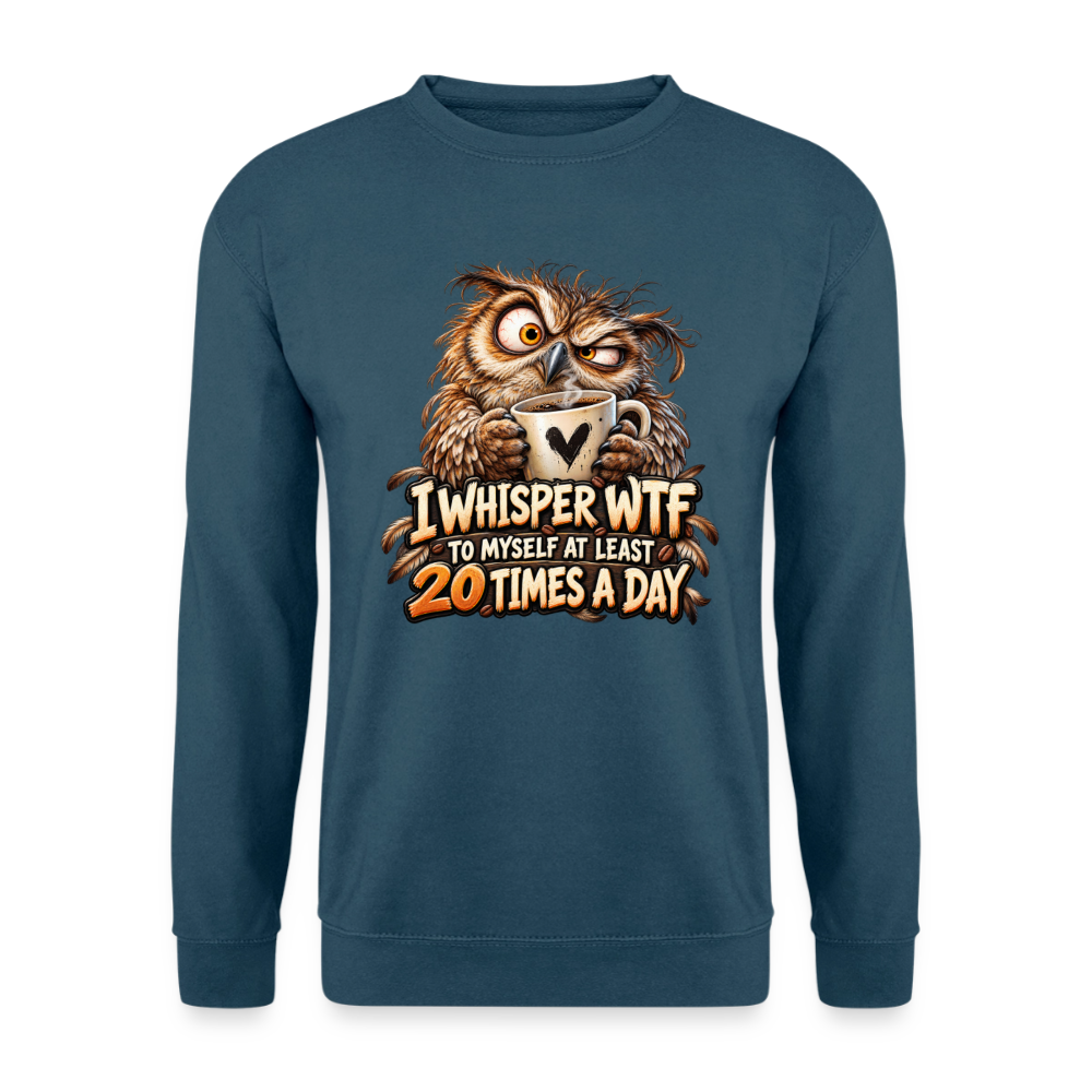 CityShirts - Sweatshirt - I whisper WTF to myself - CS011 - indigoblå