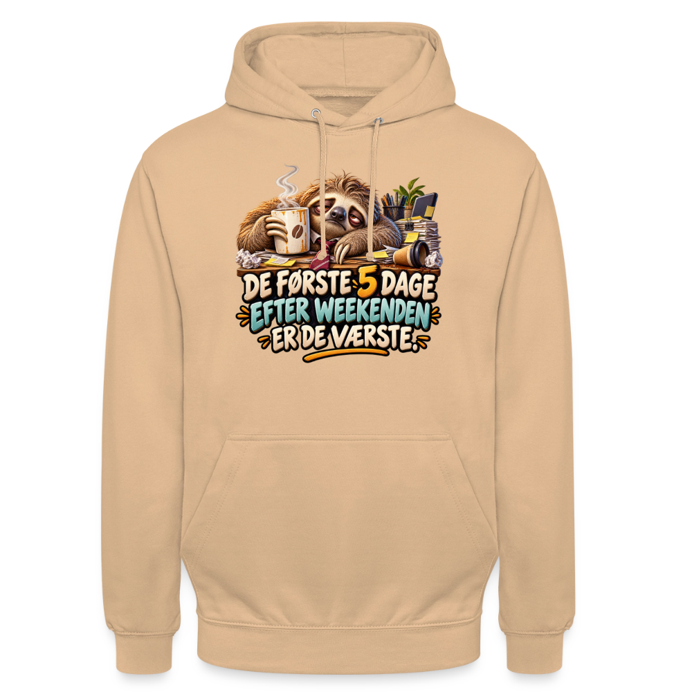 CityShirts - Hoodie - De første 5 dage efter weekenden er de værste - CS023 - fersken