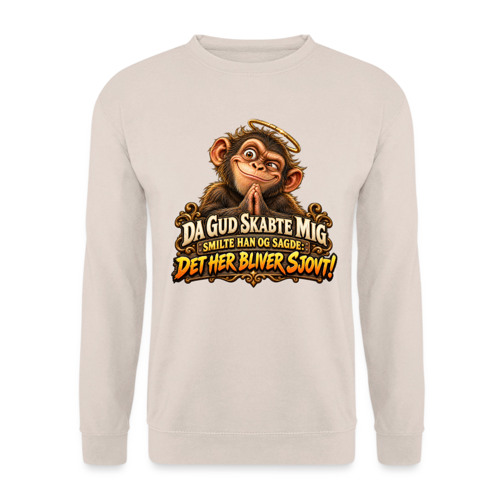 CityShirts - Sweatshirt - Da Gud skabte mig – Det her bliver sjovt! - CS004 - sand