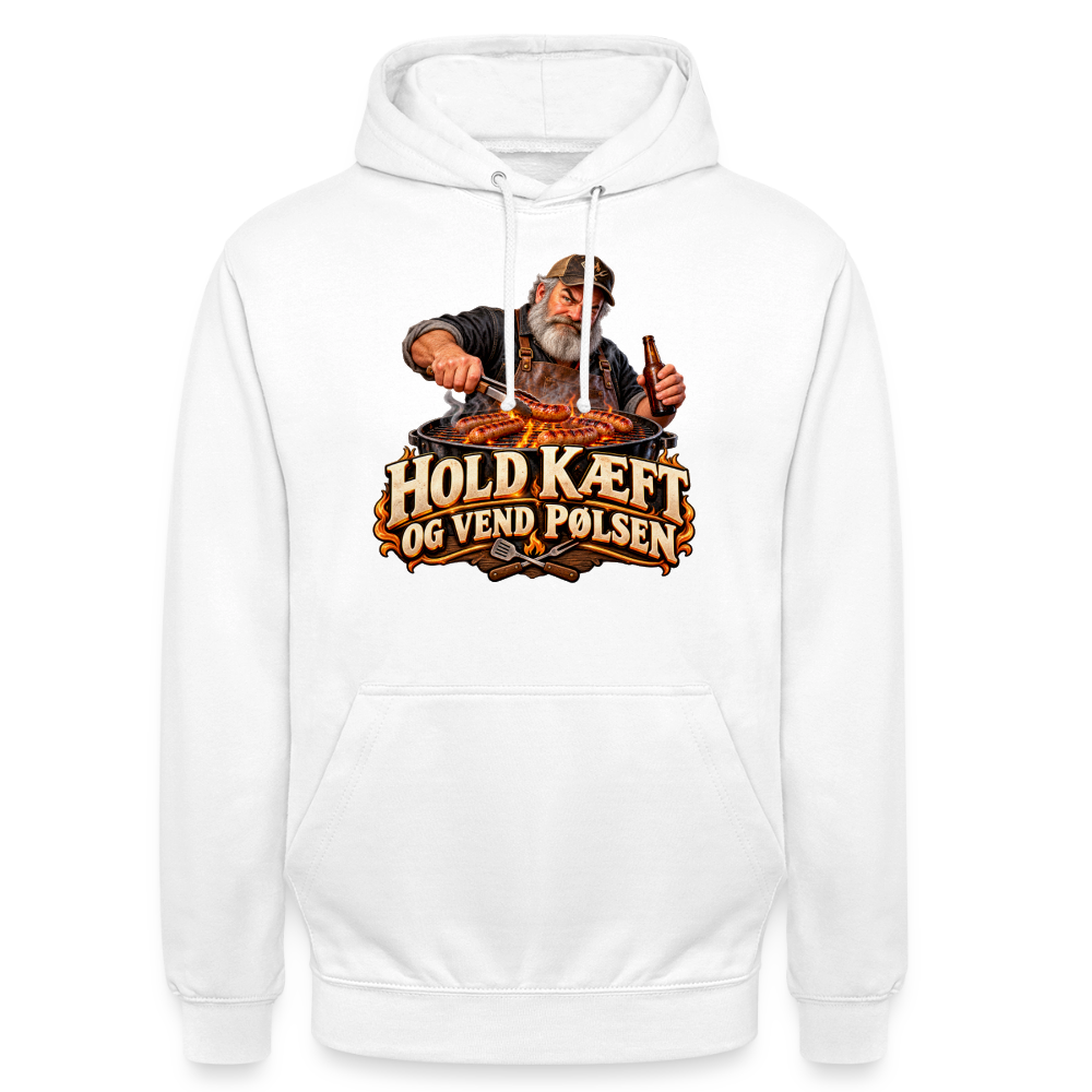 CityShirts - Hoodie - Hold kæft og vend pølsen - CS045 - hvid