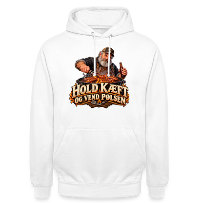 CityShirts - Hoodie - Hold kæft og vend pølsen - CS045 - hvid