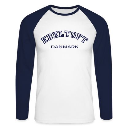 CityShirt - Baseball T-Shirt - Ebeltoft - hvid/marineblå