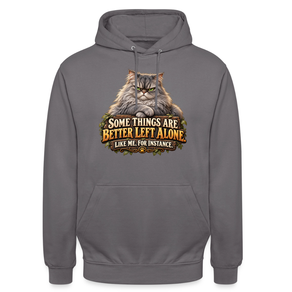 CityShirts - Hoodie - Better left alone – Like me, for instance - CS015 - mellemgrå