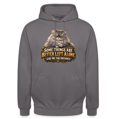 CityShirts - Hoodie - Better left alone – Like me, for instance - CS015 - mellemgrå