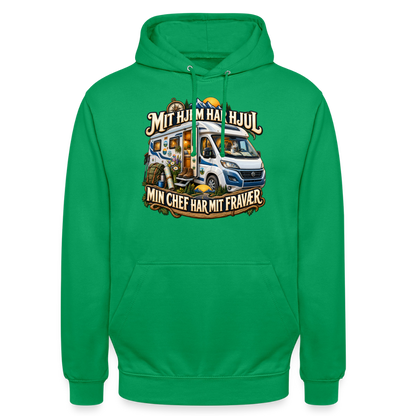 CityShirts - Hoodie - Mit hjem har hjul – Min chef har mit fravær - CS040 - kelly grøn