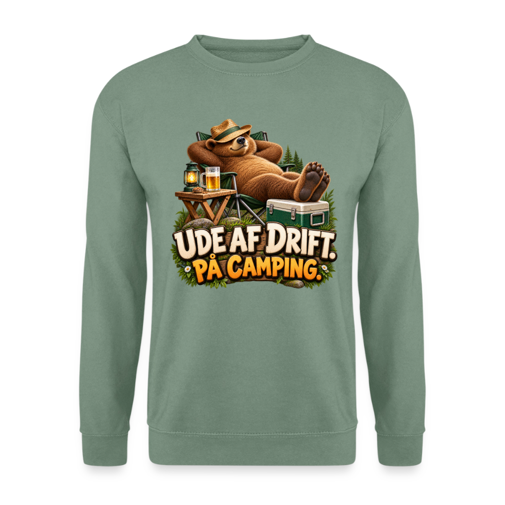 CityShirts - Sweatshirt - Ude af drift. På camping. - CS035 - grågrøn