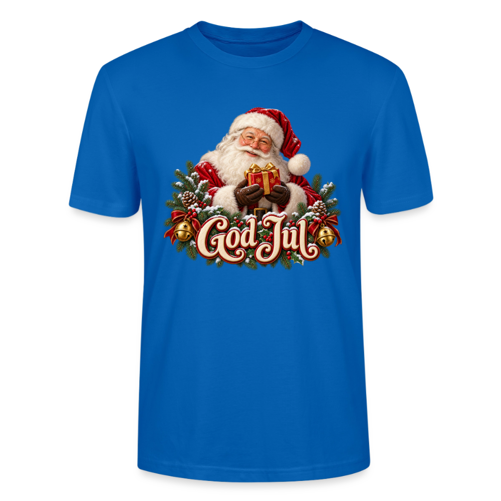 CityShirts - T-shirt - God Jul – klassisk julemand - CS058 - påfugleblå